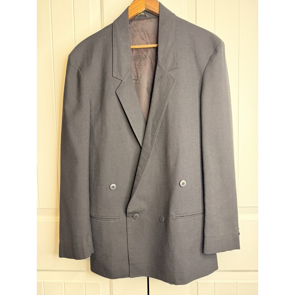 Vintage COTLER Mens 40 Double Breasted Blazer Black 80s 90s Oversized Jacket